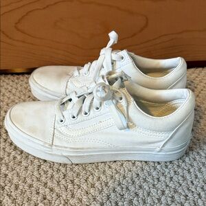 Vans Size 6.5 Women's or 5 Men's White Skater Sneakers 500714 Tennis Shoes